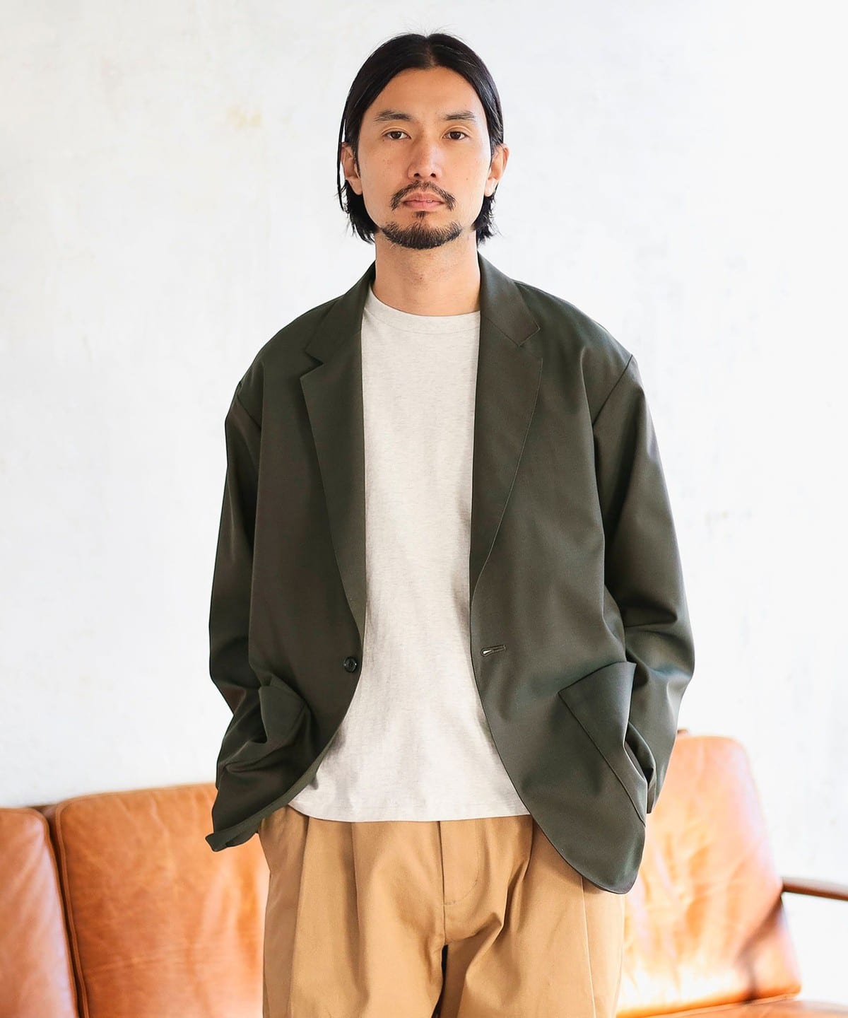 SIMPLE YET / トロピカル 1ボタン ジャケット ジャケット MEN KHAKI L SIMPLE YET / トロピカル 1ボタン ジャケット ジャケット MEN KHAKI L
