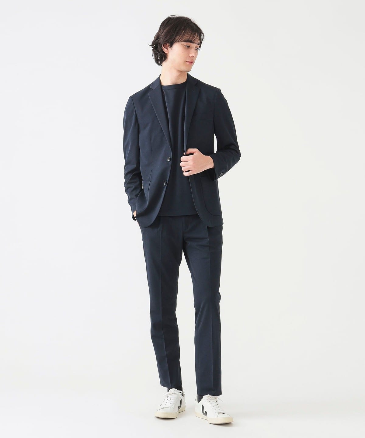 Breeze Cool(R) メッシュ 2ボタン ジャケット (セットアップ対応/ナローフィット) ジャケット MEN NAVY L Breeze Cool(R) メッシュ 2ボタン ジャケット (セットアップ対応/ナローフィット) ジャケット MEN NAVY L