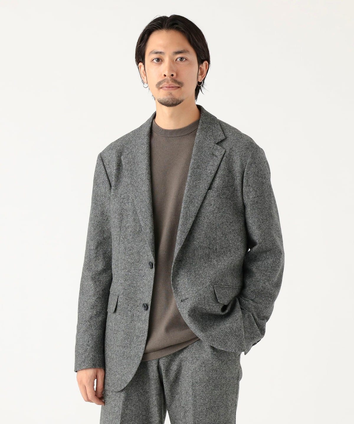 ツイル 2ボタン ジャケット レギュラーフィット ジャケット MEN GREY M ツイル 2ボタン ジャケット レギュラーフィット ジャケット MEN GREY M
