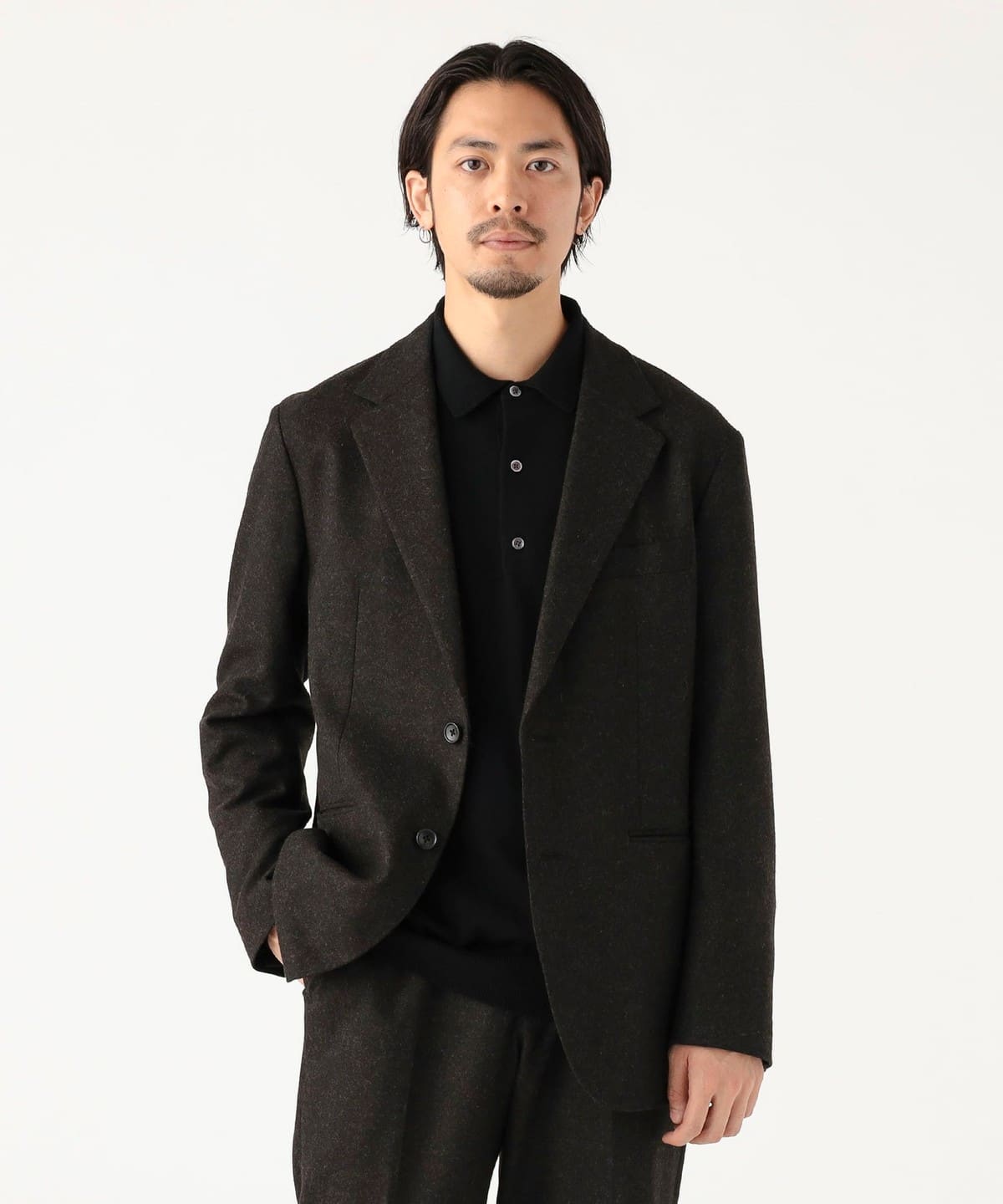 ナンバーナイン　【2】テーラードジャケット　ベルベットくるみボタン　秋冬 ナンバーナイン 【2】テーラードジャケット ベルベットくるみ