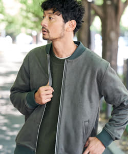 ▲フェイクスエード ジップ ブルゾン