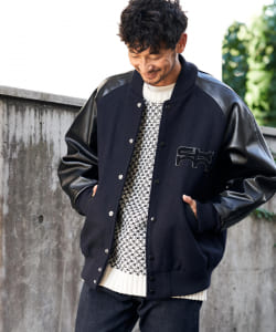▲SKOOKUM x B:MING by BEAMS / 別注 レザー コンビ スタジャン
