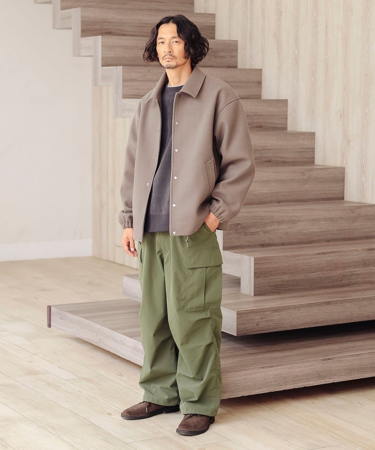 BEAMS ハイブリットメルトン コーチジャケット ビームス アウター B:MING by BEAMS（ビーミング by ビームス）【9/18再値下げ