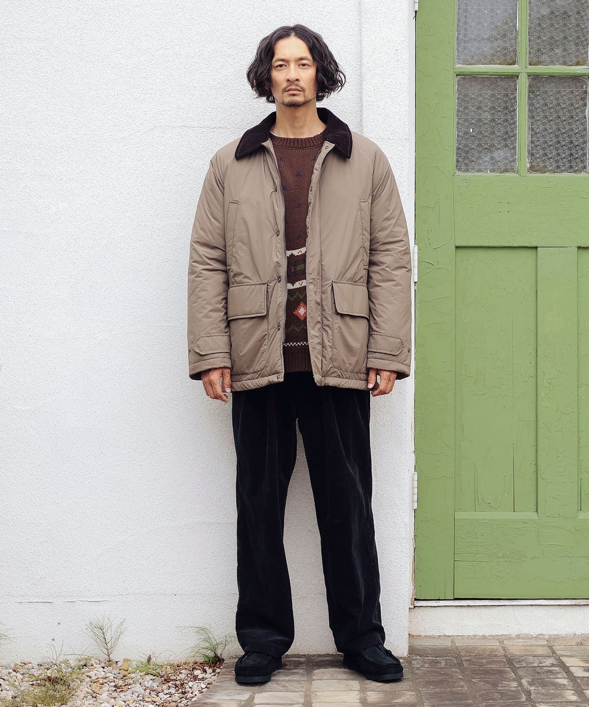 ビームスオリジナル　中綿　ハンティングjkt B:MING by BEAMS（ビーミング by ビームス）衿コール 中綿