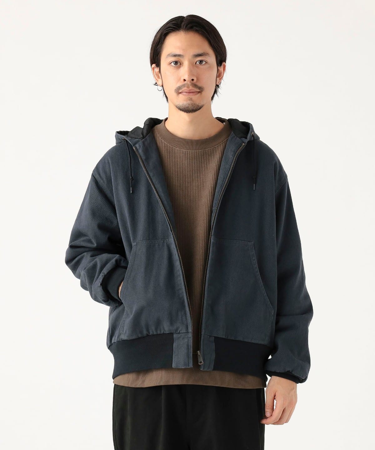 フェード ジップ 中綿 フードブルゾン ブルゾン MEN BLACK L フェード ジップ 中綿 フードブルゾン ブルゾン MEN BLACK L