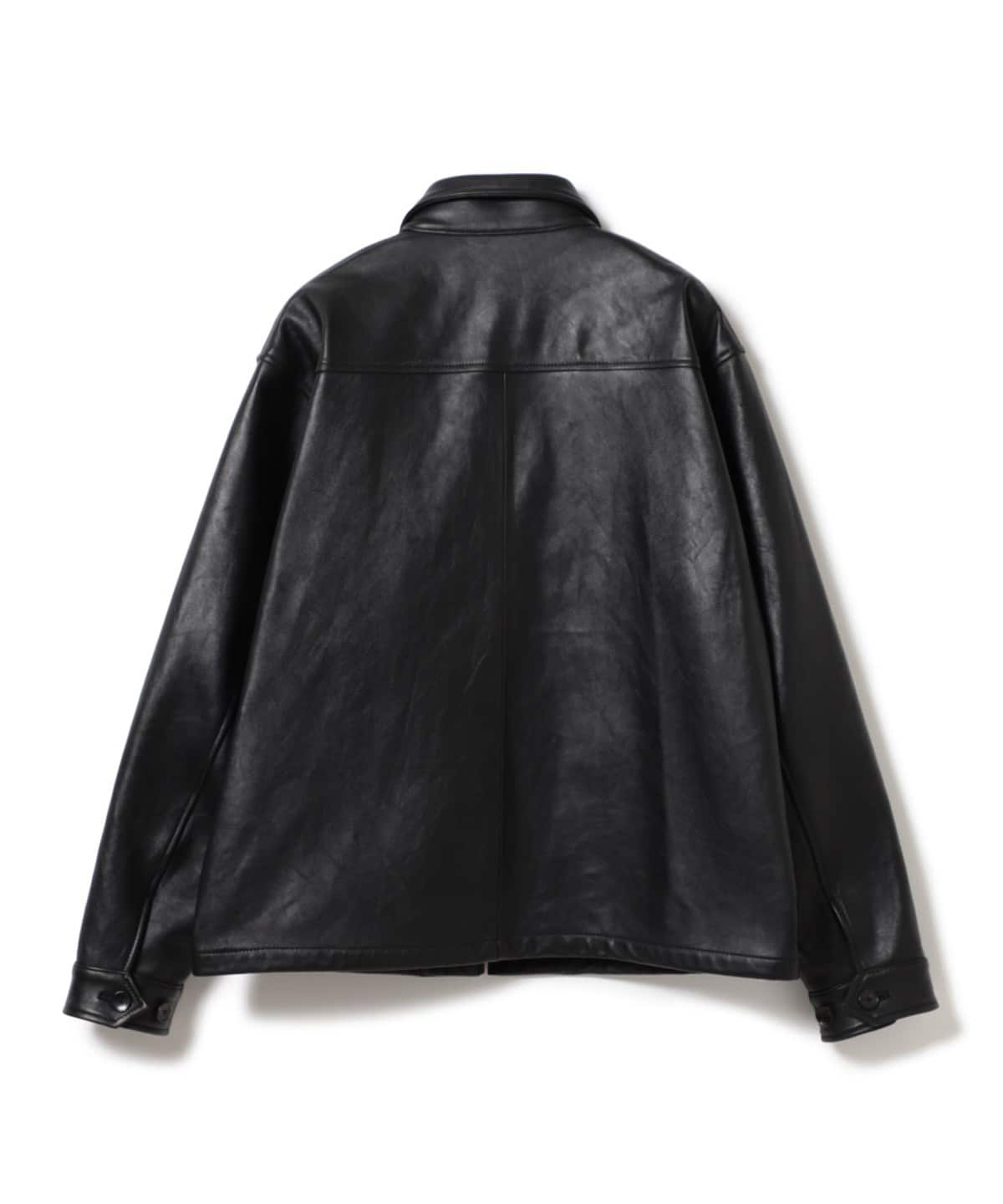 BEAMS 24SS 本革 ジップアップ ブルゾン BEAMS ユーズド加工レザージップブルゾンの追加販売が開始