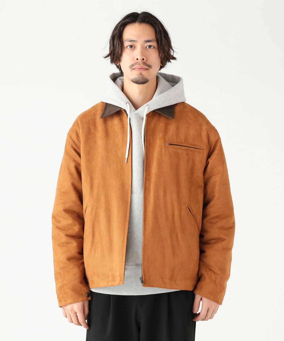 ジャケット・アウター BEAMS FAKE SUEDE ZIP BLOUSON CAMEL B:MING by BEAMS（ビーミング by ビームス）【BLACK FRIDAY対象