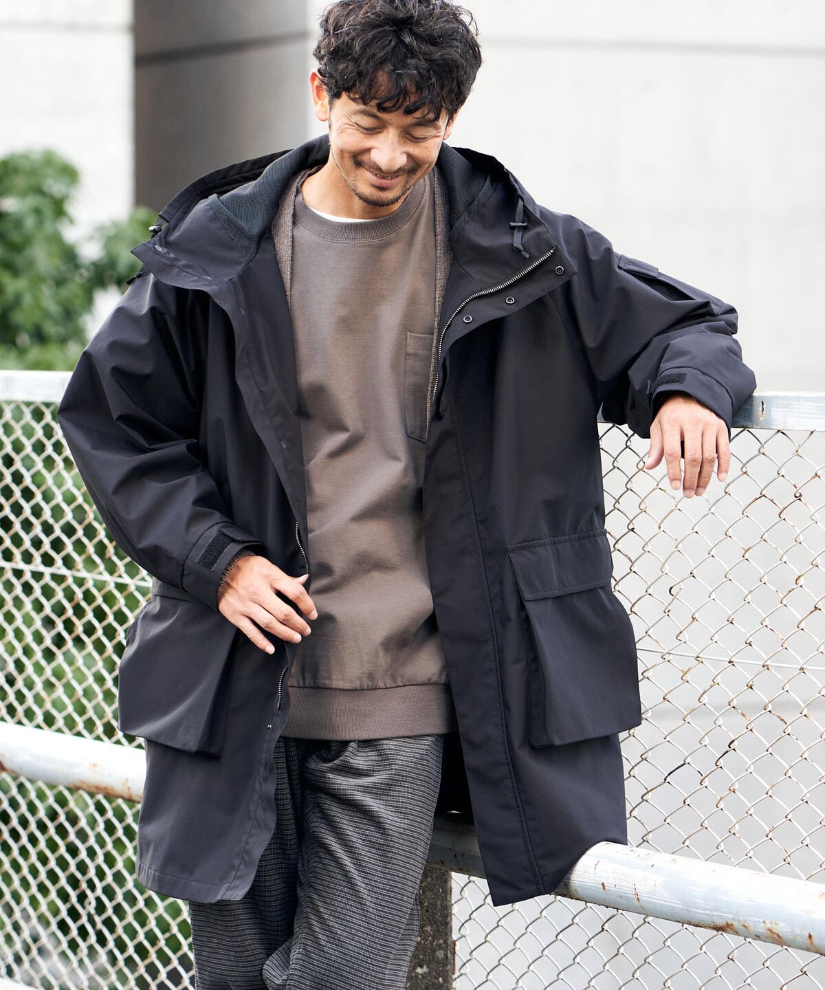 B:MING LIFE STORE by BEAMS◇モッズコート/M/ポリエステル/BLK/92-19