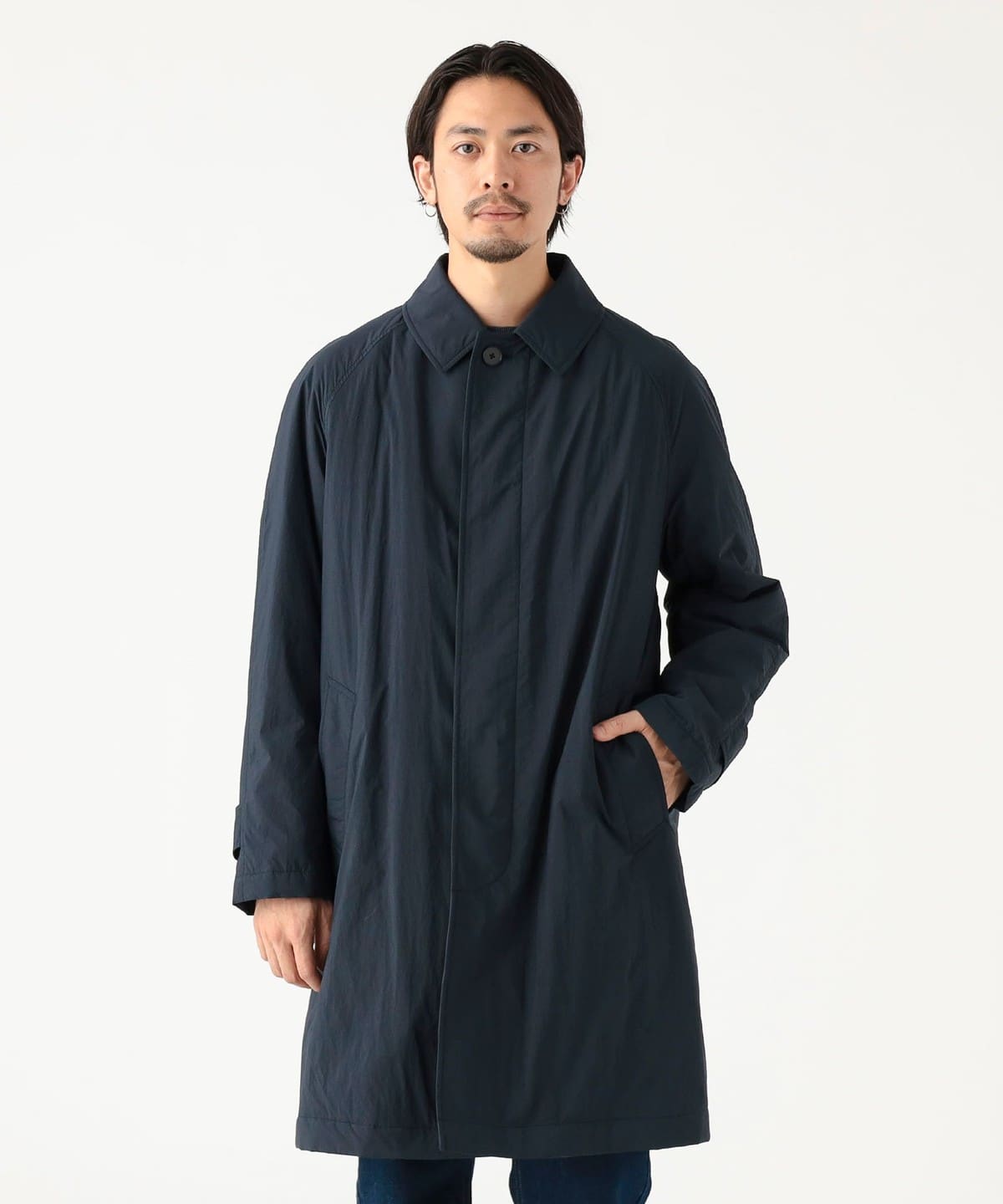 Sorona(R) 中綿 ステンカラーコート コート MEN NAVY L