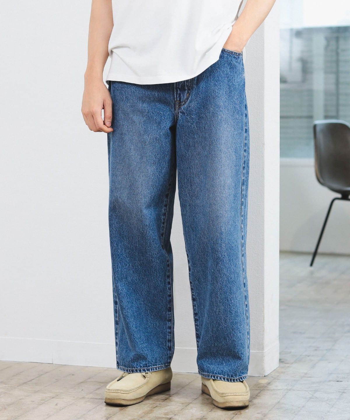 B0981 B:MING LIFE STORE デニムワイドパンツ Mサイズ 楽天市場】【SALE／40%OFF】ユーズド加工 ワイド デニム B:MING