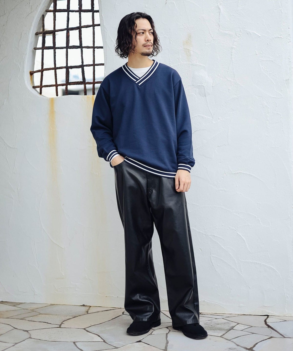 B:MING by BEAMS（ビーミング by ビームス）フェイクレザー ワイド