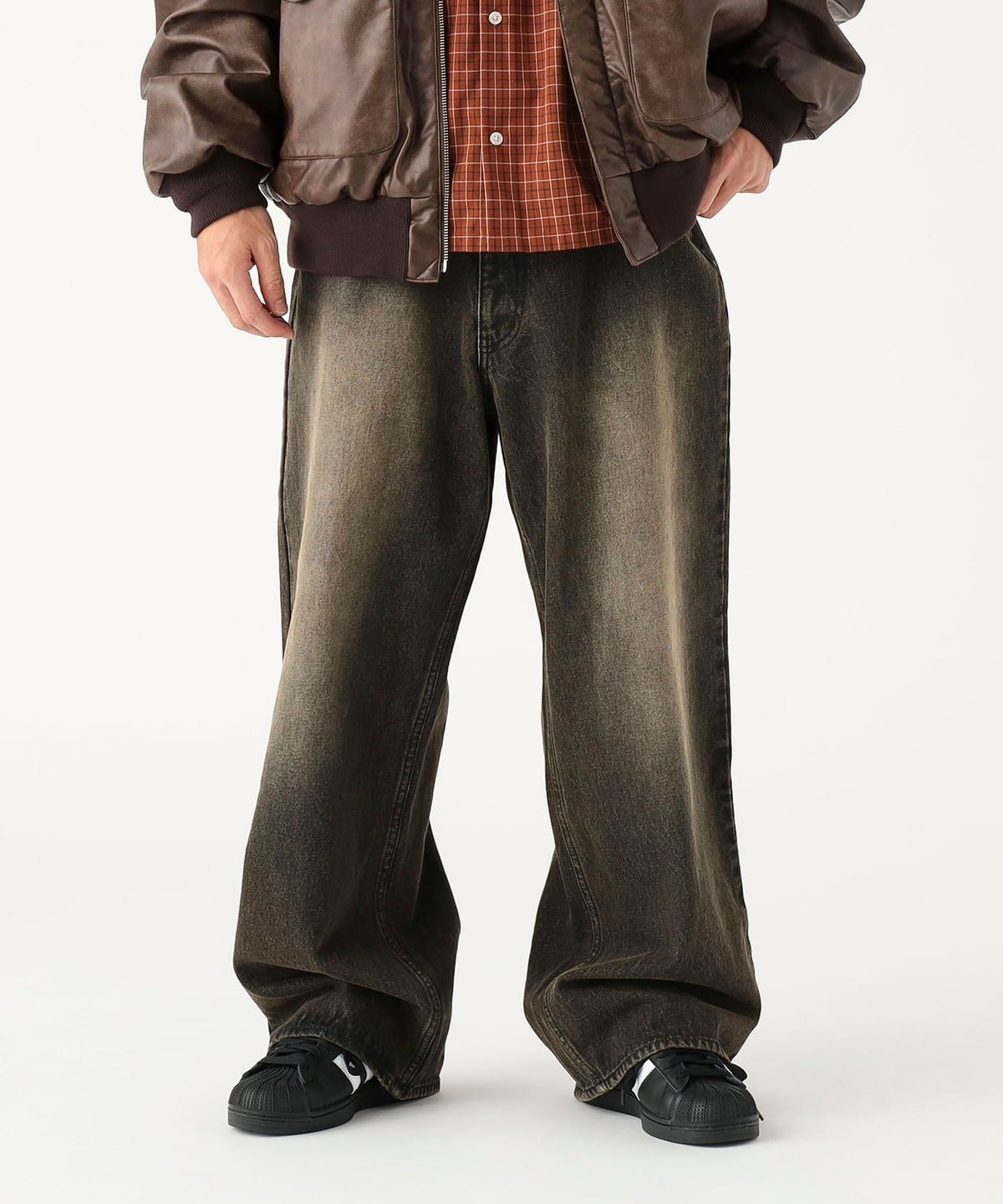ユーズド ワイド デニム パンツ MEN BLACK XL ユーズド ワイド デニム パンツ MEN BLACK XL