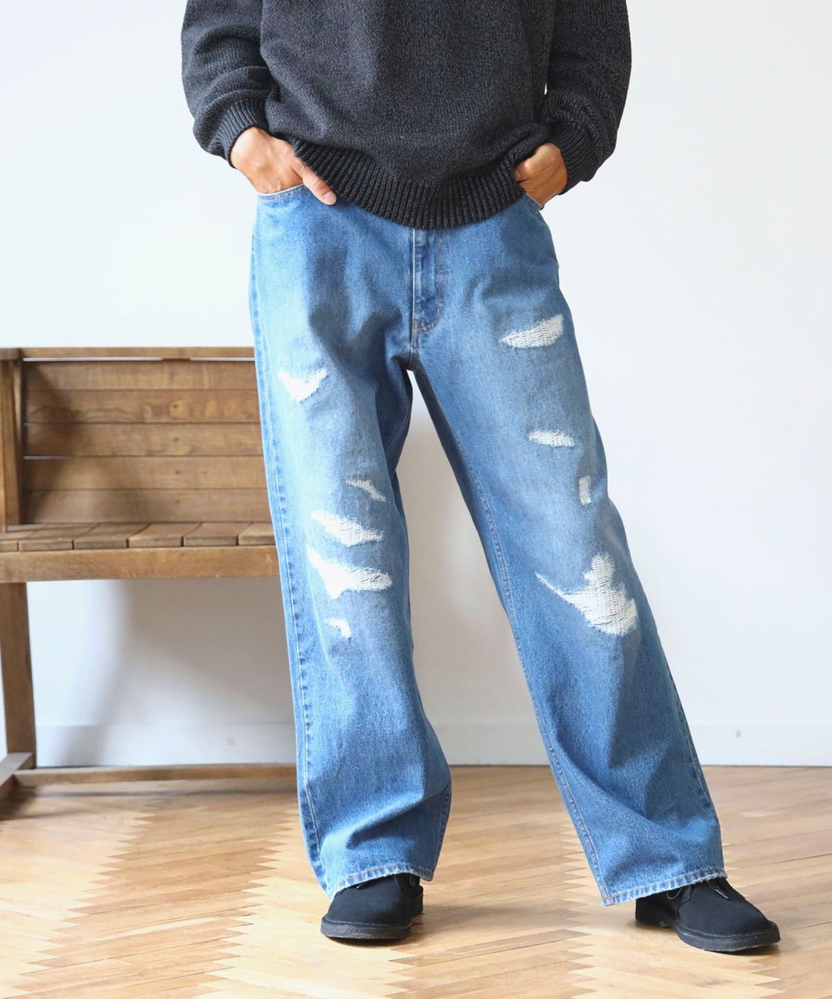 ambiance / ダメージ デニム パンツ MEN INDIGO S ambiance / ダメージ デニム パンツ MEN INDIGO S