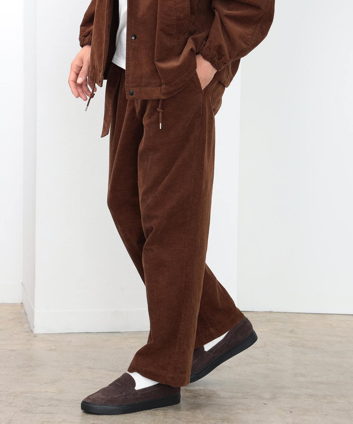 キャラメル コーデュロイ ワイド パンツ(セットアップ対応) パンツ MEN BROWN S キャラメル コーデュロイ ワイド パンツ(セットアップ対応) パンツ MEN BROWN S
