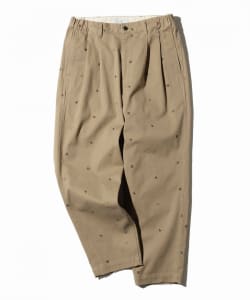 B:MING by BEAMS / 総柄刺繍 2タック チノパンツ