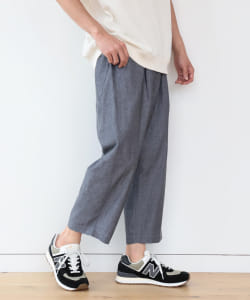 ▲B:MING by BEAMS / シャンブレー ワイド ８分丈パンツ