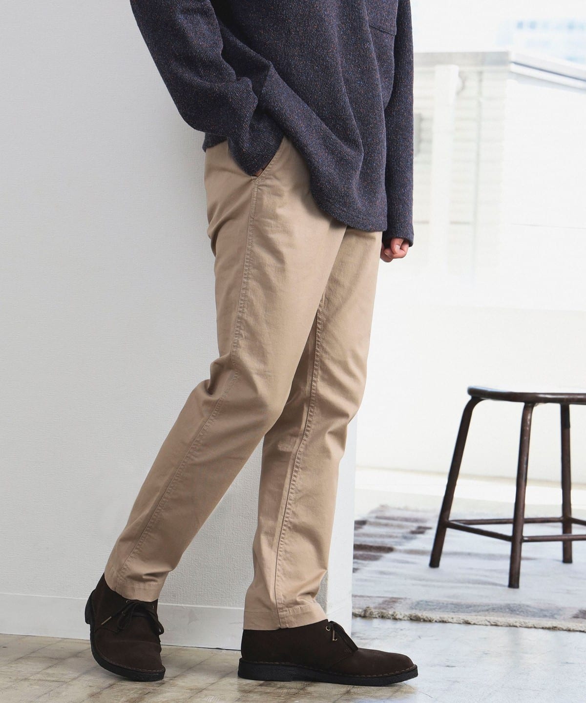 ストレッチスリム イージー チノパンツ パンツ MEN BEIGE S ストレッチスリム イージー チノパンツ パンツ MEN BEIGE S