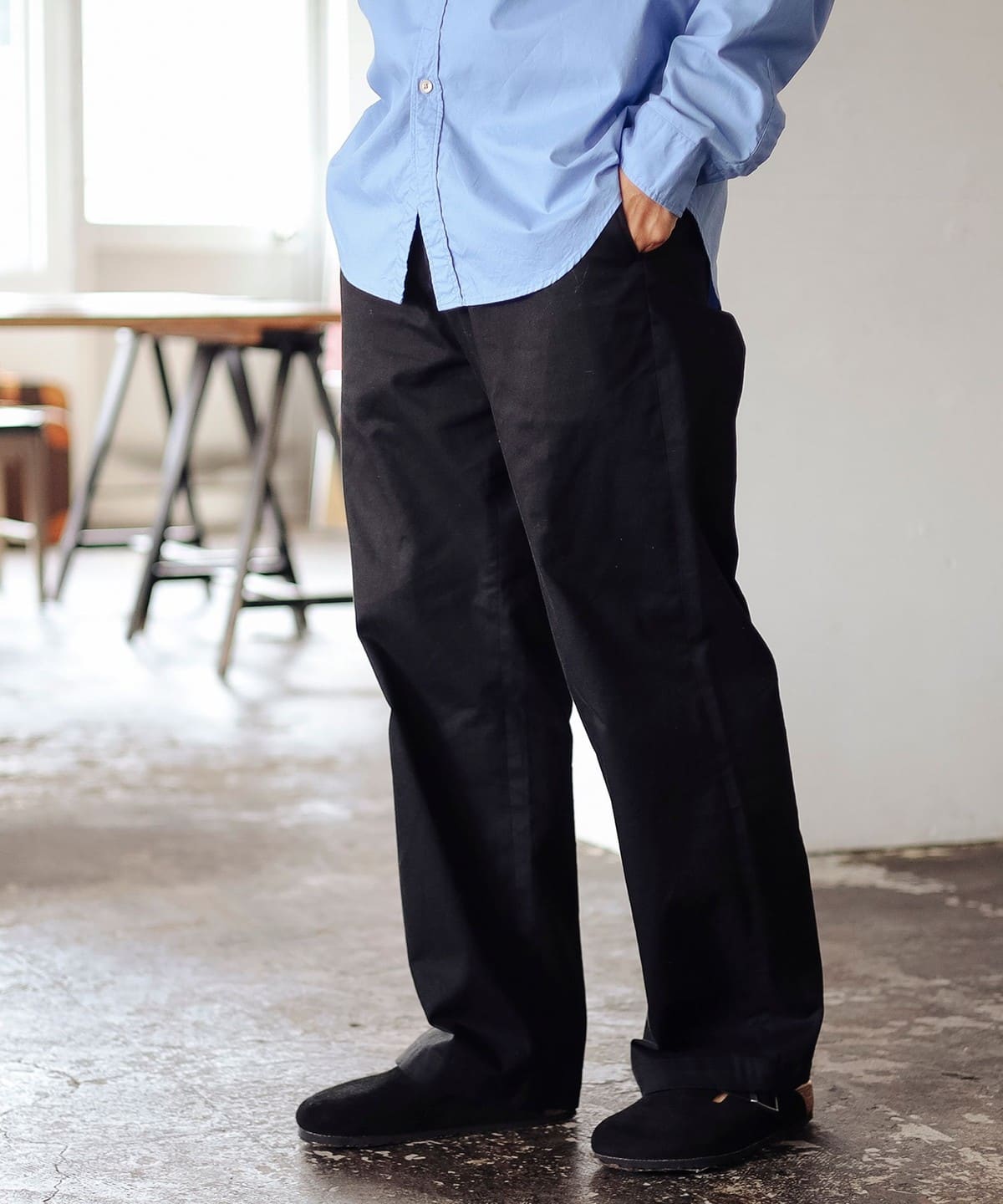 SIMPLE YET オーガニックコットン チノパンツ パンツ MEN BLACK S SIMPLE YET オーガニックコットン チノパンツ パンツ MEN BLACK S