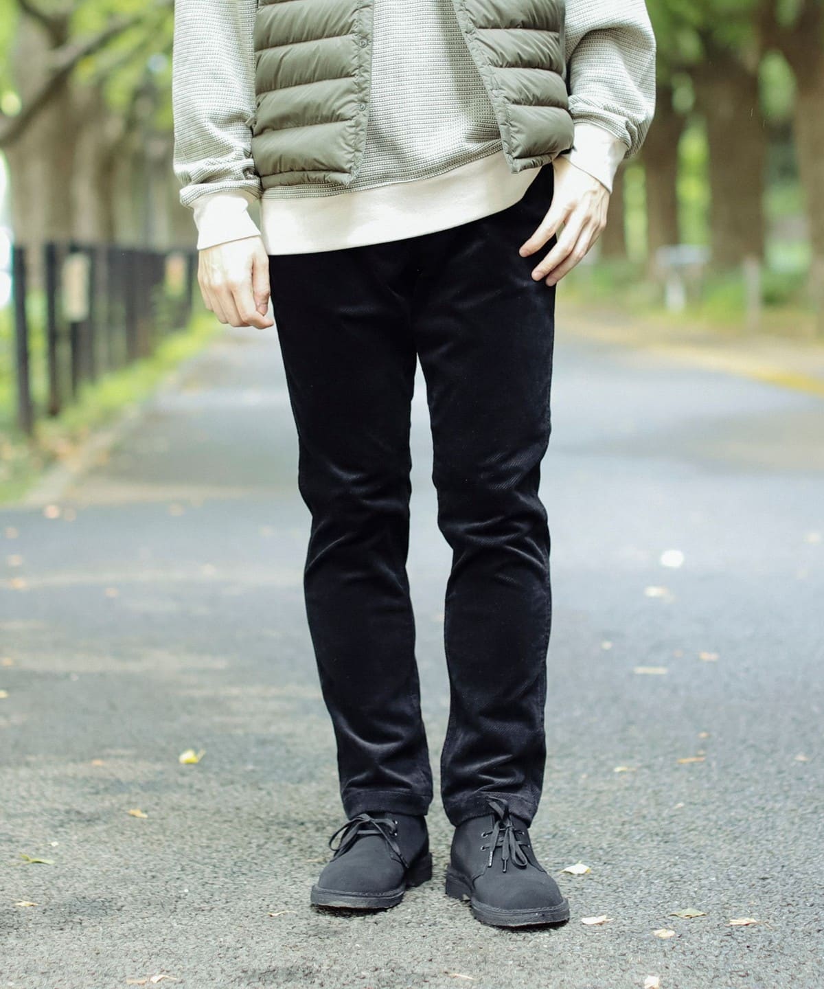 ストレッチ バイアスコール パンツ パンツ MEN BLACK S ストレッチ バイアスコール パンツ パンツ MEN BLACK S