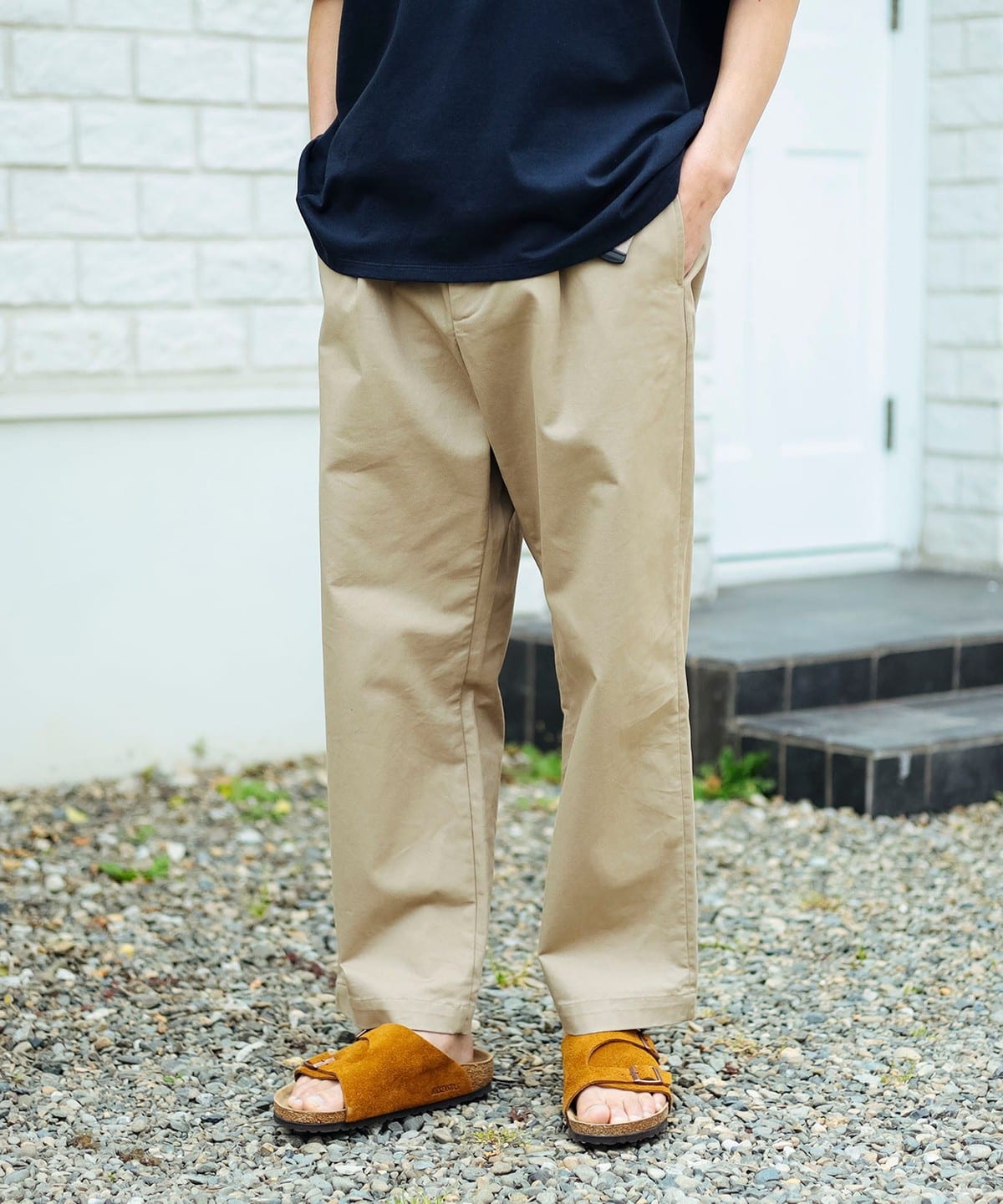 ストレッチ 1タック テーパード チノパンツ パンツ MEN BEIGE XL ストレッチ 1タック テーパード チノパンツ パンツ MEN BEIGE XL