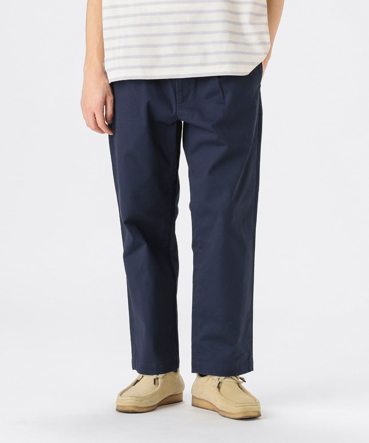 ストレッチ 1タック テーパード チノパンツ パンツ MEN NAVY L ストレッチ 1タック テーパード チノパンツ パンツ MEN NAVY L