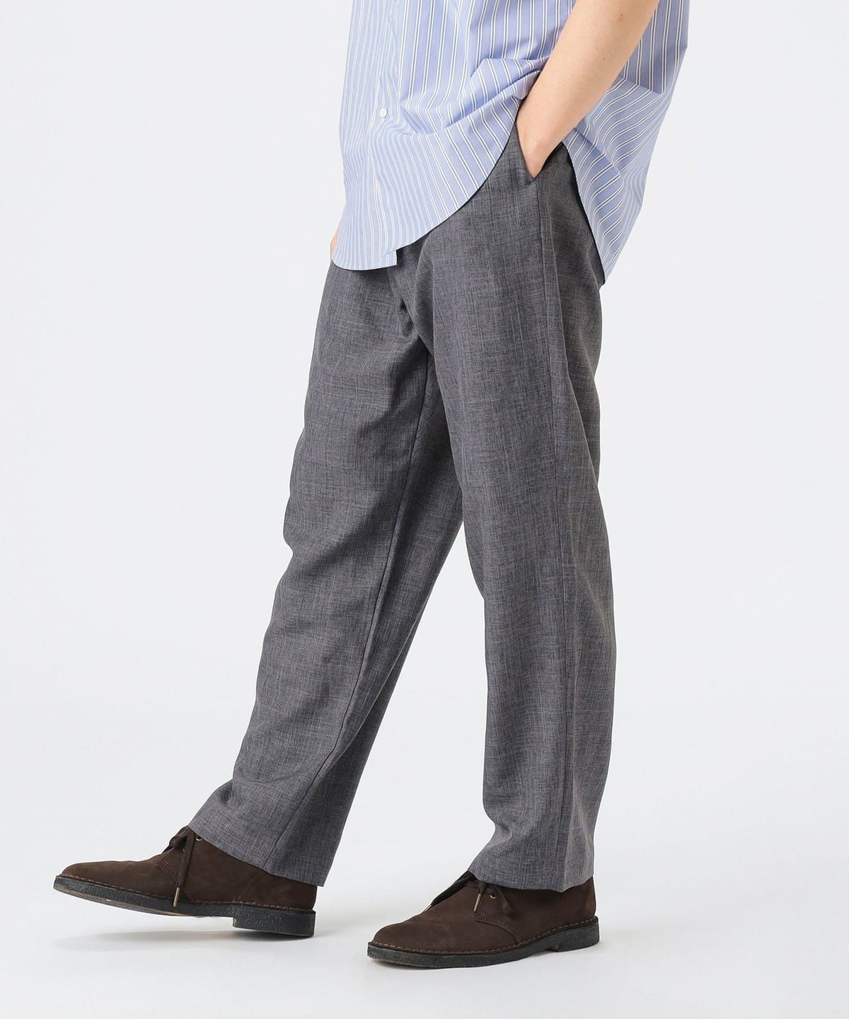 吸水速乾 ポリエステル 1タック テーパード パンツ パンツ MEN CHARCOAL. G S 吸水速乾 ポリエステル 1タック テーパード パンツ パンツ MEN CHARCOAL. G S