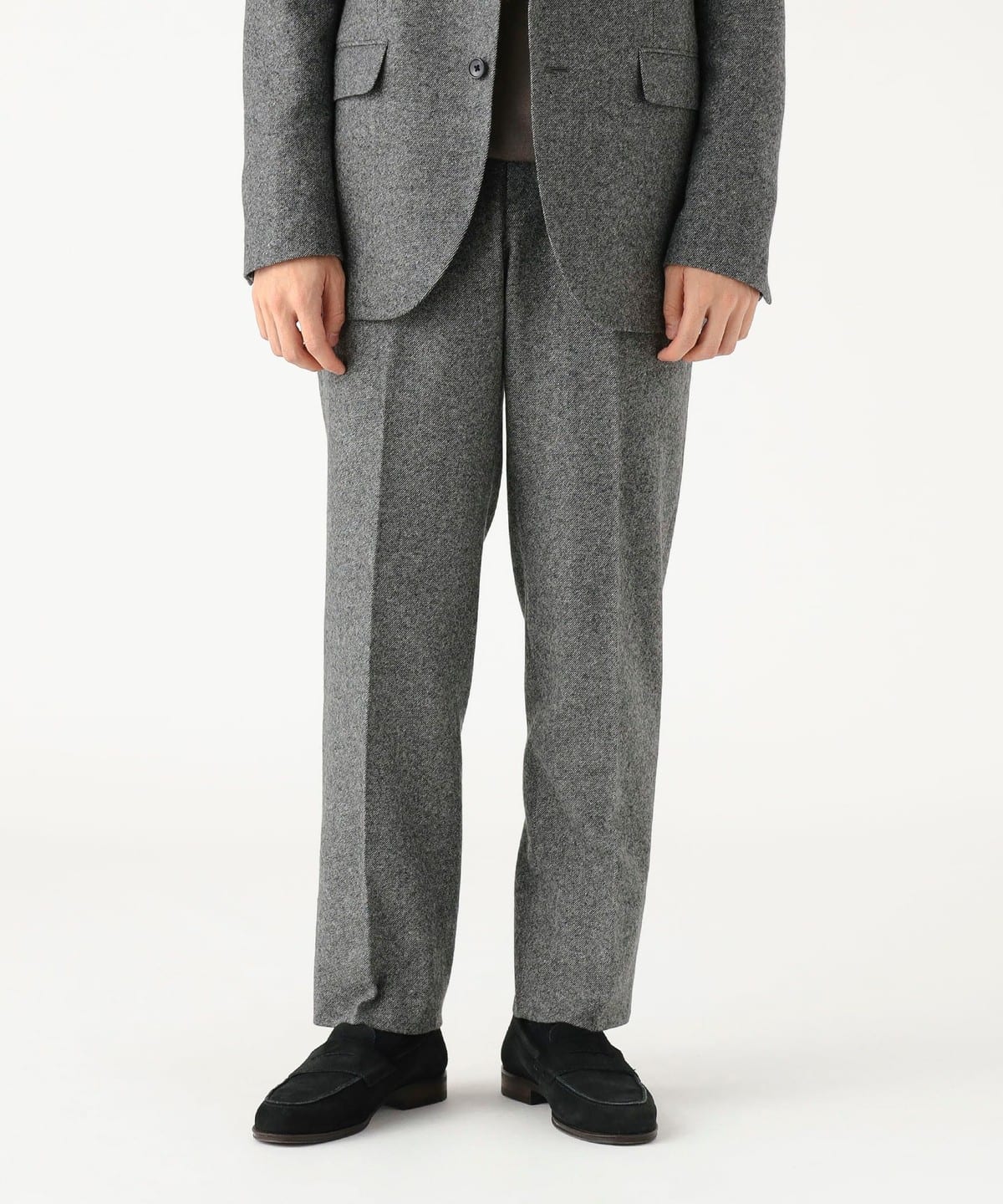 ツイル 1プリーツ パンツ レギュラーフィット パンツ MEN GREY L ツイル 1プリーツ パンツ レギュラーフィット パンツ MEN GREY L