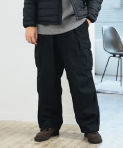 裏起毛 ワイド 6ポケット カーゴパンツ