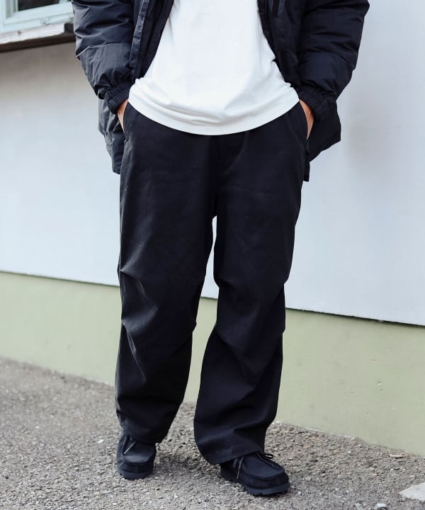 BEAMS GOLF 裏起毛　ストレッチ素材　ブラックパンツ B:MING by BEAMS（ビーミング by ビームス）裏起毛 オーバー パンツ