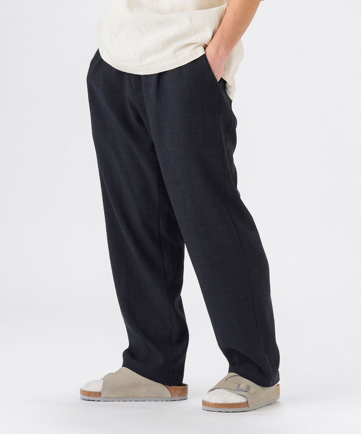 【セットアップ対応】吸水速乾 リネンライク イージー パンツ パンツ MEN NAVY M 【セットアップ対応】吸水速乾 リネンライク イージー パンツ パンツ MEN NAVY M