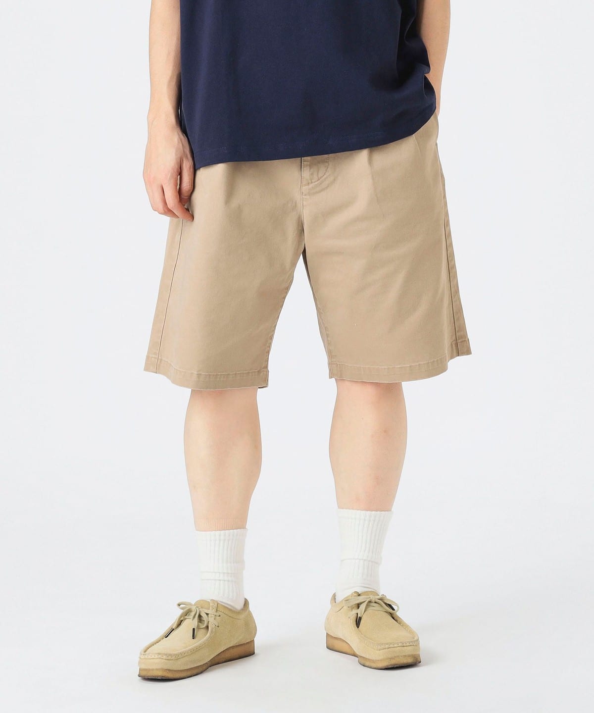 2タック ワイド ショーツ パンツ MEN BEIGE XL 2タック ワイド ショーツ パンツ MEN BEIGE XL