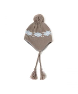 イヤーフラップ アーガイル ニット キャップ