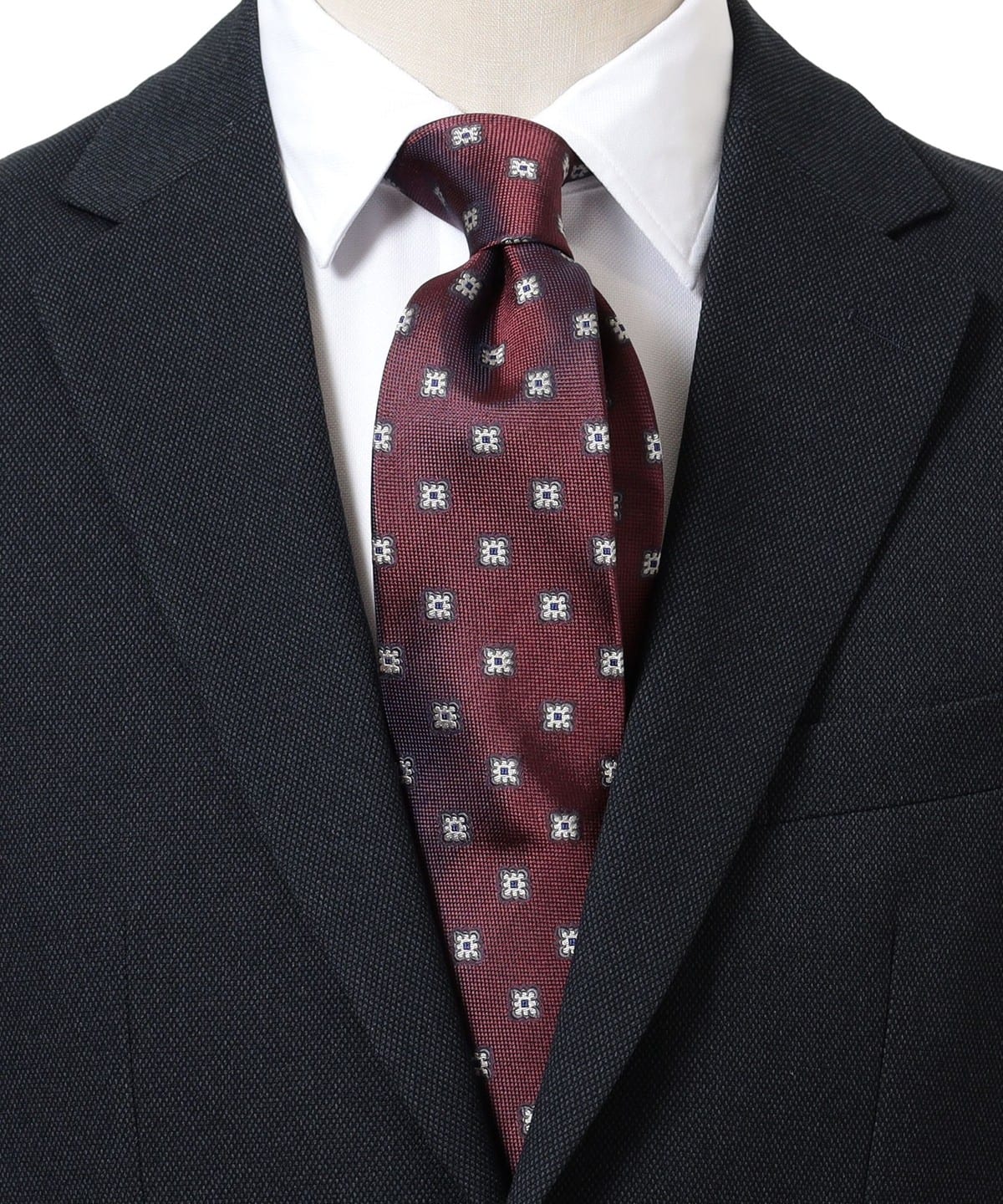 シルク 小紋柄 ネクタイ 24AW スーツ・ネクタイ MEN WINE ONE SIZE シルク 小紋柄 ネクタイ 24AW スーツ・ネクタイ MEN WINE ONE SIZE