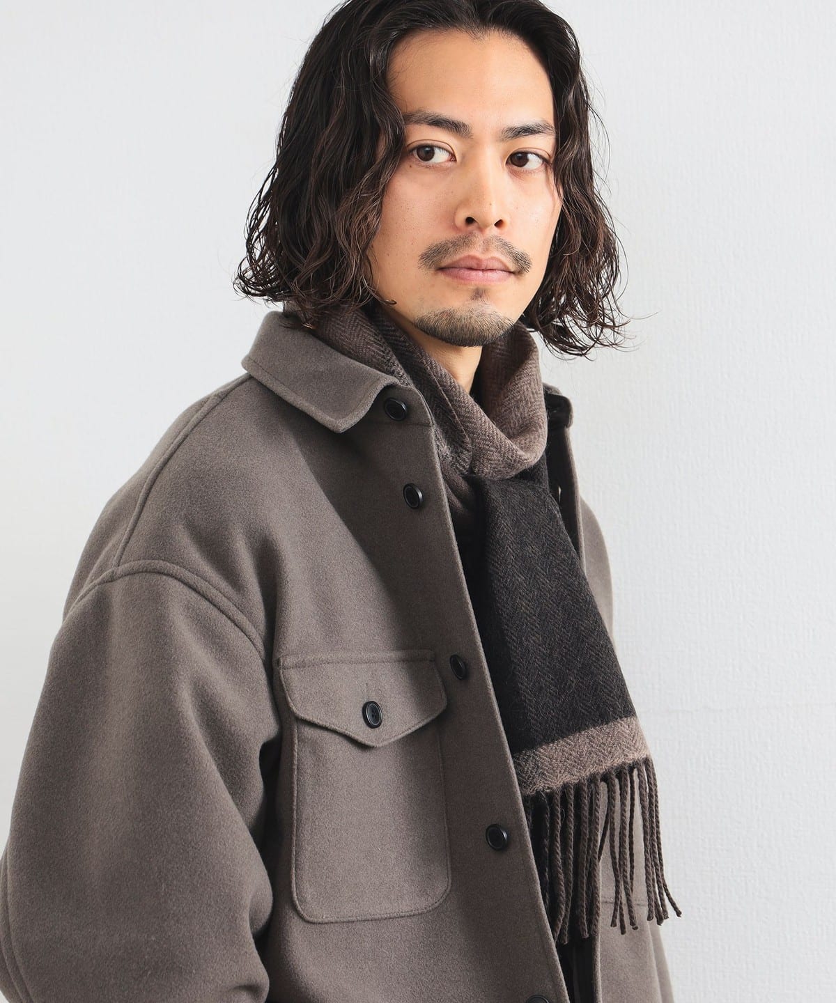 パネル リバーシブル マフラー ファッション雑貨 MEN BROWN FREE パネル リバーシブル マフラー ファッション雑貨 MEN BROWN FREE
