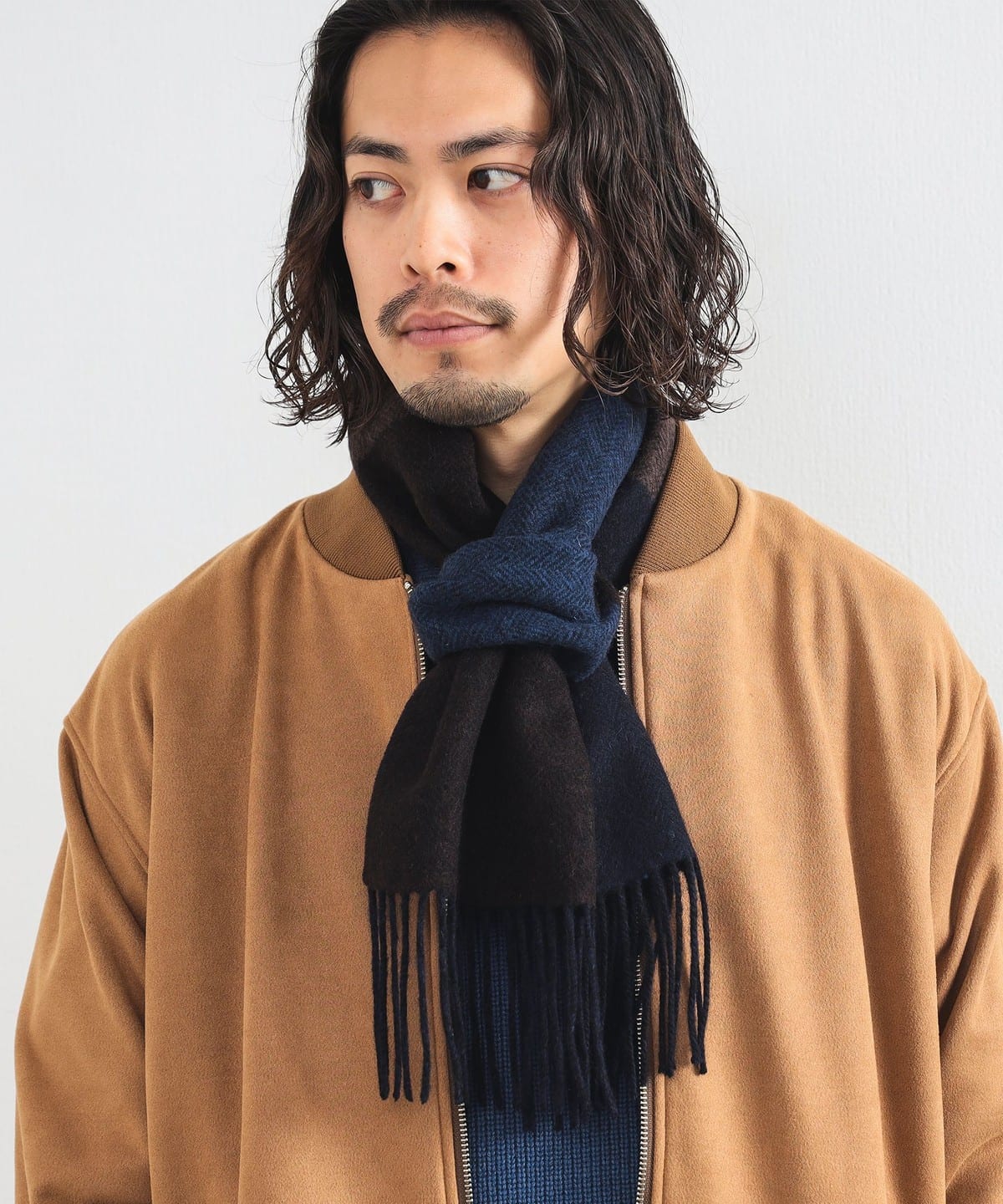 パネル リバーシブル マフラー ファッション雑貨 MEN NAVY FREE パネル リバーシブル マフラー ファッション雑貨 MEN NAVY FREE
