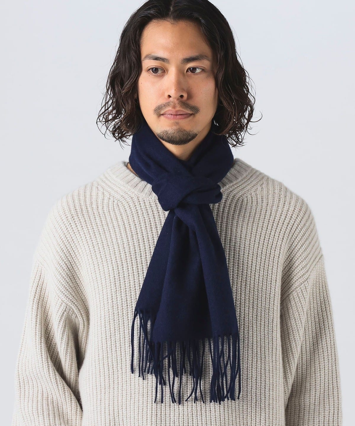 ソリッド マフラー ファッション雑貨 MEN NAVY ONE SIZE ソリッド マフラー ファッション雑貨 MEN NAVY ONE SIZE