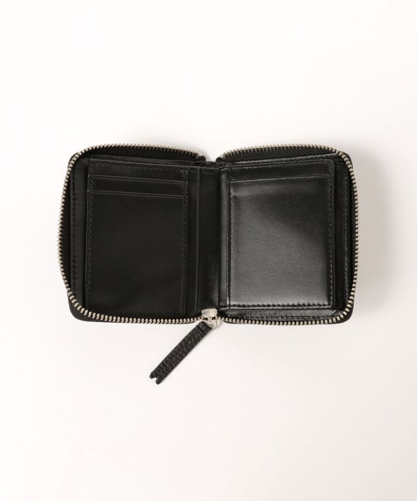 ビームス レザー財布 BEAMS HEART 財布 切替 フェイクレザー ジップ ウォレット「ユニ