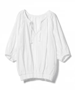 【洗える】B:MING by BEAMS / 綿ドビー スキッパーブラウス