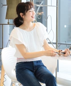 【洗える】B:MING by BEAMS / ドビーフリルブラウス 18SS