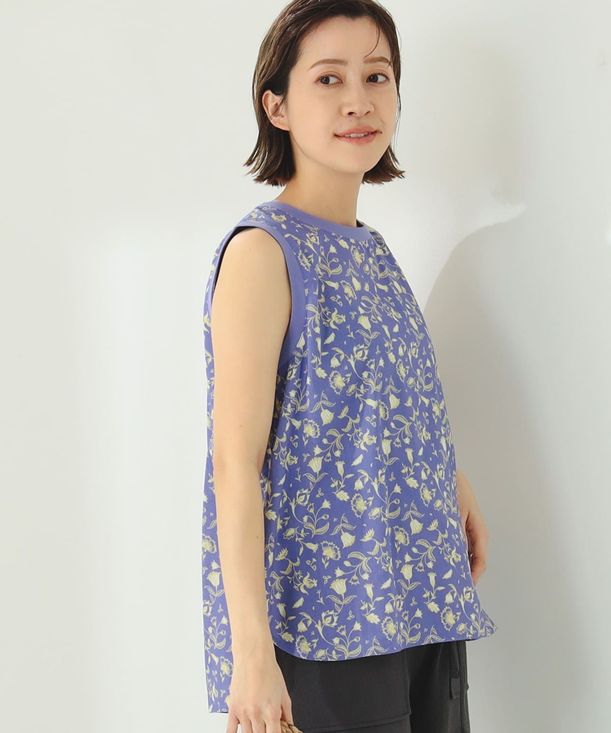 花柄 ノースリーブ ブラウス シャツ・ブラウス WOMEN LAVENDER S 花柄 ノースリーブ ブラウス シャツ・ブラウス WOMEN LAVENDER S