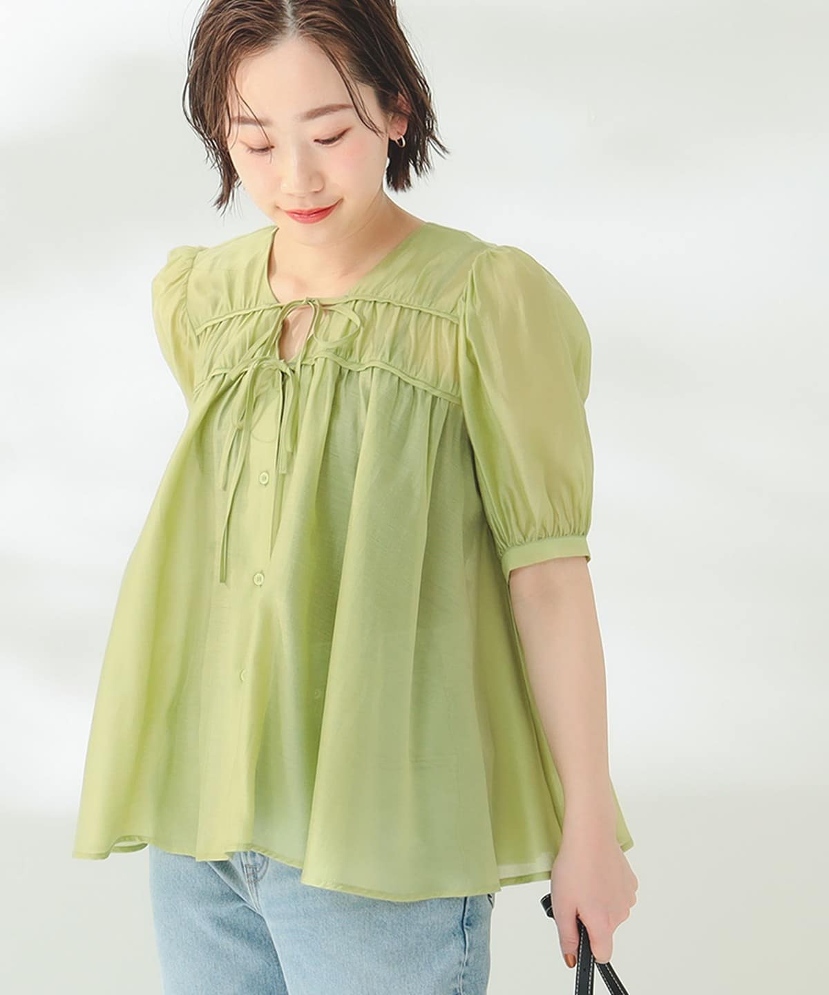 シアー シャーリング シャツ シャツ・ブラウス WOMEN PISTACHIO S シアー シャーリング シャツ シャツ・ブラウス WOMEN PISTACHIO S