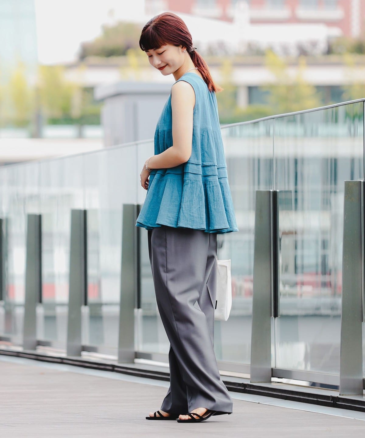 レディース BEAMS JAPAN＊BEAMS BOY ショート ティアード シャツ