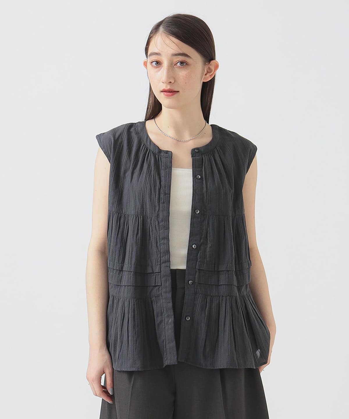 インド 2WAY ストライプ ブラウス(S M) シャツ・ブラウス WOMEN INK BLACK S インド 2WAY ストライプ ブラウス(S M) シャツ・ブラウス WOMEN INK BLACK S