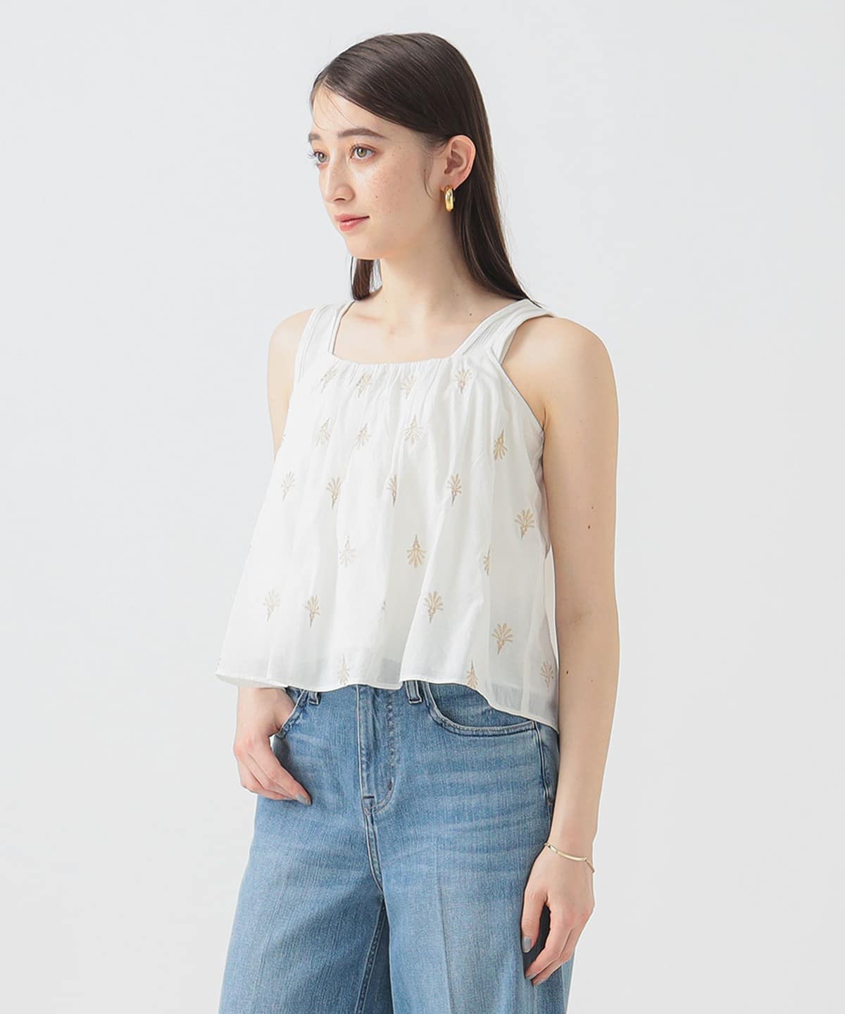 【6/25新規値下げ】【手洗いOK】インド 総刺繍 キャミソール シャツ・ブラウス WOMEN OFF WHITE ONE SIZE 【6/25新規値下げ】【手洗いOK】インド 総刺繍 キャミソール シャツ・ブラウス WOMEN OFF WHITE ONE SIZE