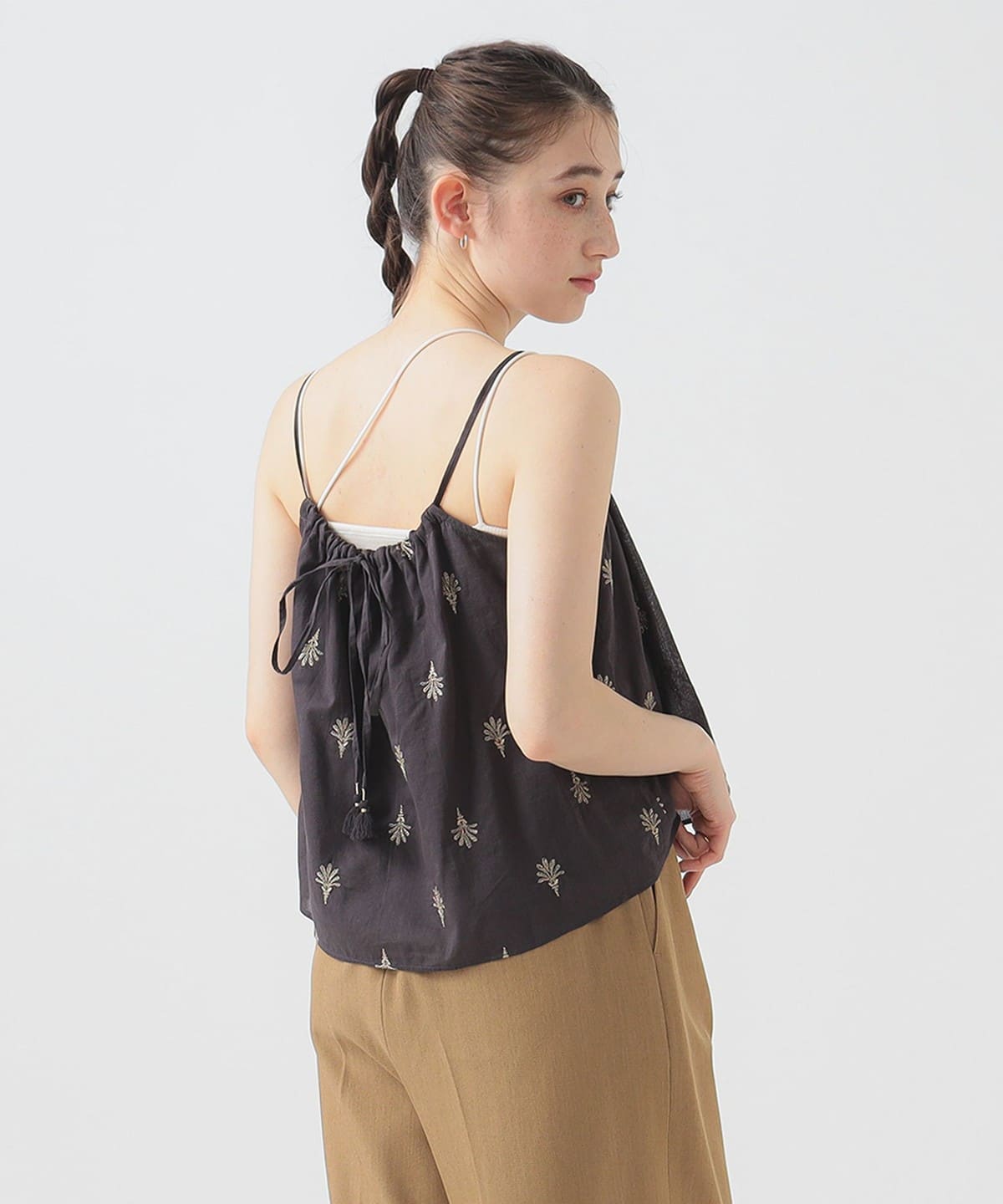 【6/25新規値下げ】【手洗いOK】インド 総刺繍 キャミソール シャツ・ブラウス WOMEN INK BLACK ONE SIZE 【6/25新規値下げ】【手洗いOK】インド 総刺繍 キャミソール シャツ・ブラウス WOMEN INK BLACK ONE SIZE