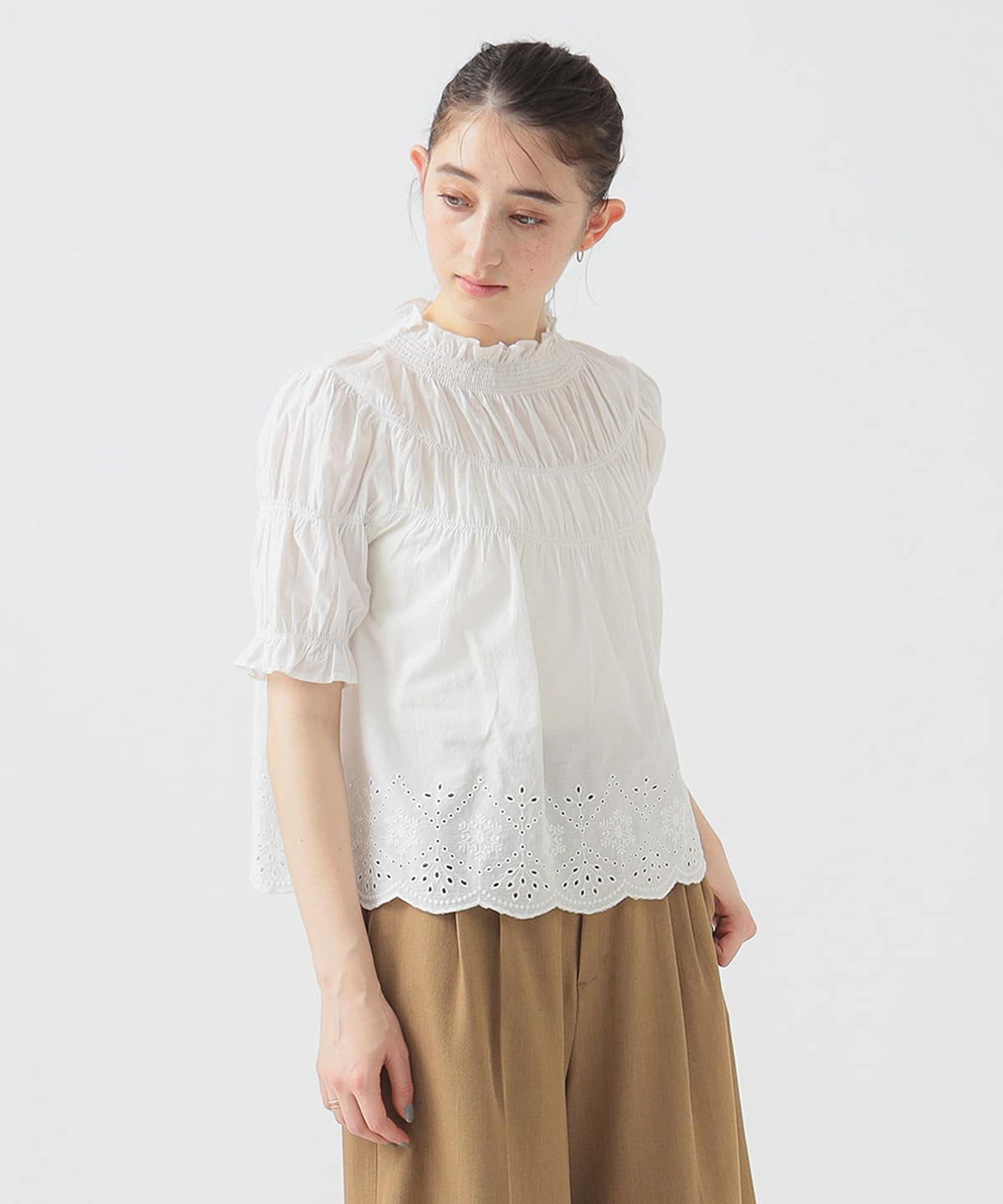 インド スカラ刺繍 ブラウス(S M) シャツ・ブラウス WOMEN OFF WHITE M インド スカラ刺繍 ブラウス(S M) シャツ・ブラウス WOMEN OFF WHITE M