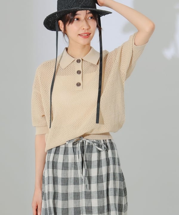 美品　ビームスエフ　ポロニット　46　ネイビー 困った時のお助けアイテム｜ビームス 鹿児島｜BEAMS