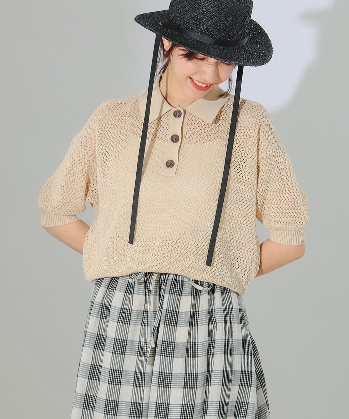 ニット ポロシャツ シャツ・ブラウス WOMEN IVORY ONE SIZE ニット ポロシャツ シャツ・ブラウス WOMEN IVORY ONE SIZE