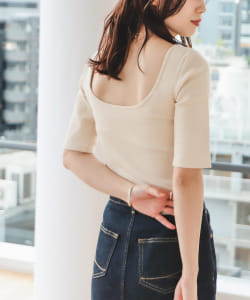 ▲カップ付き 5分袖 カットソー