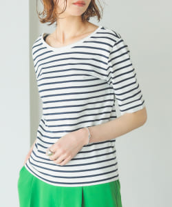 ▲ ボーダー バックオープン Tシャツ